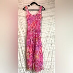 Nine West pink floral maxi dress 2000's style